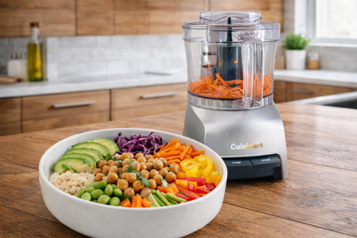 Cuisinart mealprepper met regenboogsalade klaar 1